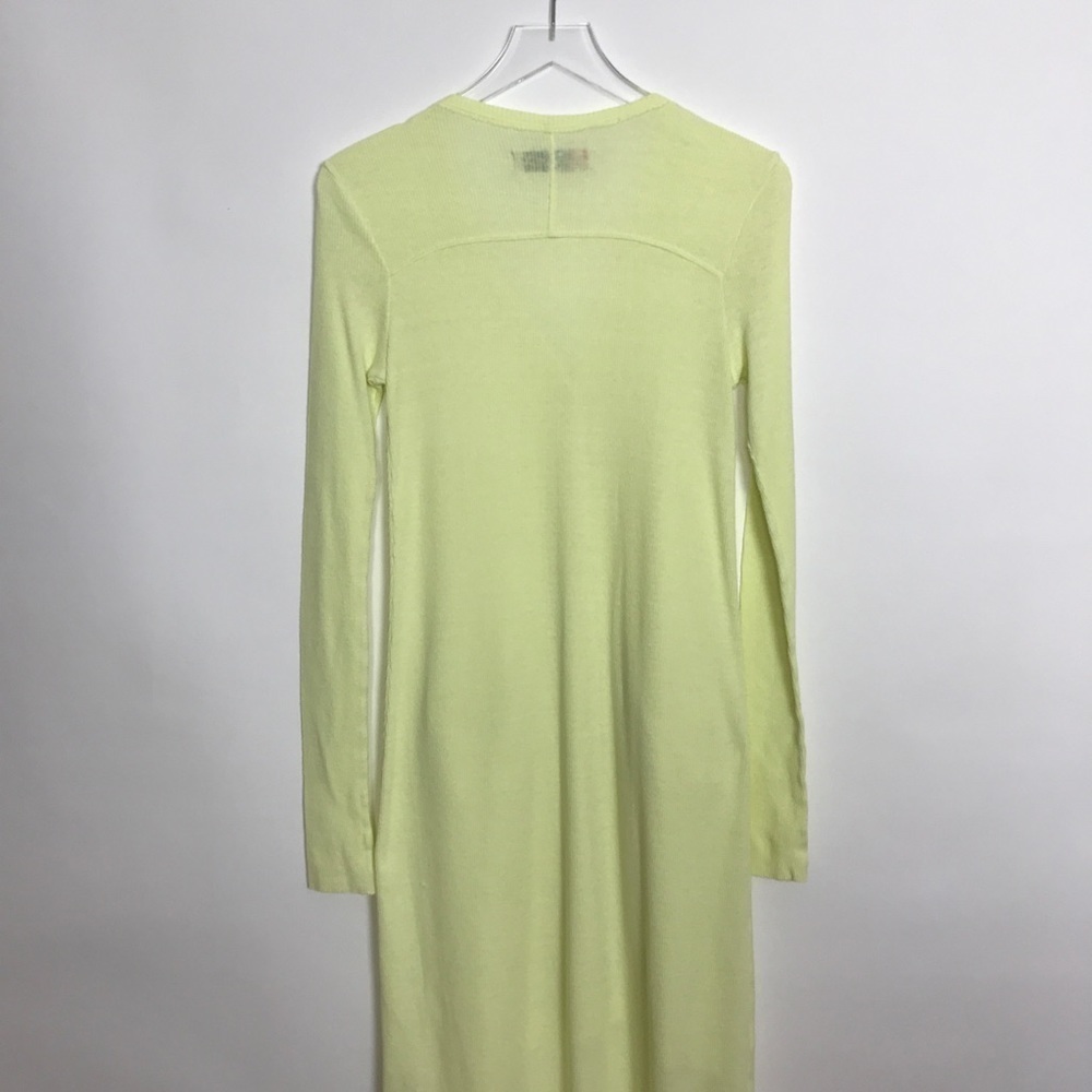 Free People Beach hi lo yellow cardigan pockets M - Picture 6 of 8
